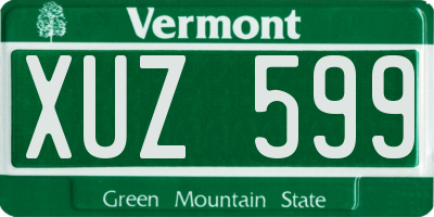 VT license plate XUZ599