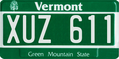 VT license plate XUZ611