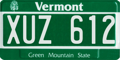 VT license plate XUZ612