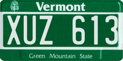 VT license plate XUZ613