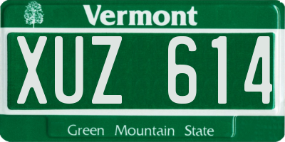 VT license plate XUZ614
