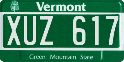 VT license plate XUZ617