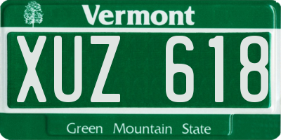 VT license plate XUZ618