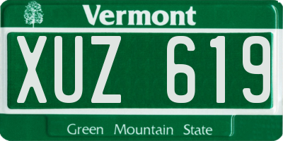 VT license plate XUZ619