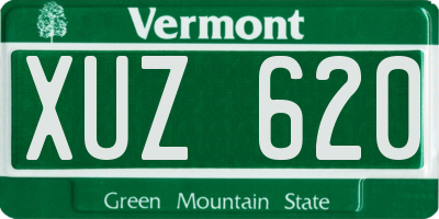 VT license plate XUZ620