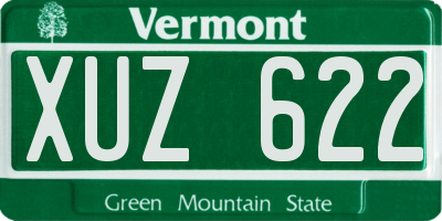 VT license plate XUZ622