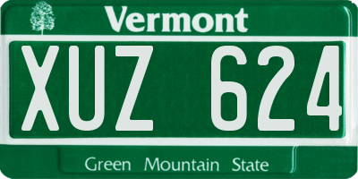 VT license plate XUZ624
