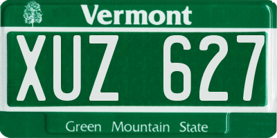 VT license plate XUZ627