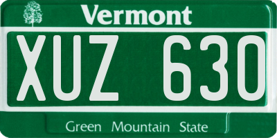 VT license plate XUZ630