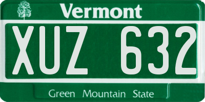 VT license plate XUZ632