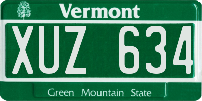 VT license plate XUZ634