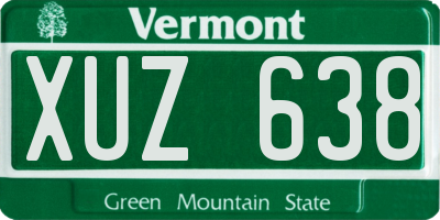 VT license plate XUZ638