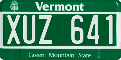 VT license plate XUZ641
