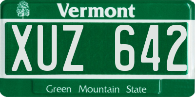 VT license plate XUZ642
