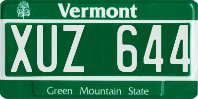 VT license plate XUZ644
