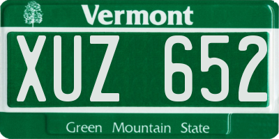 VT license plate XUZ652