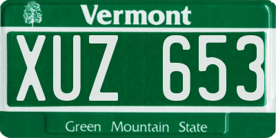 VT license plate XUZ653