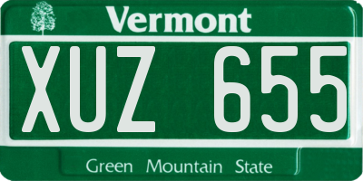 VT license plate XUZ655
