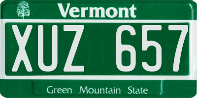 VT license plate XUZ657