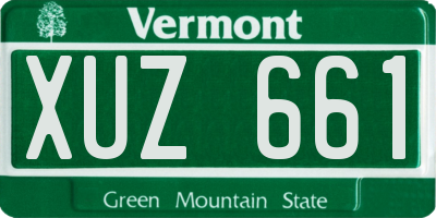 VT license plate XUZ661