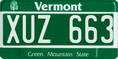 VT license plate XUZ663