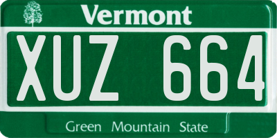 VT license plate XUZ664