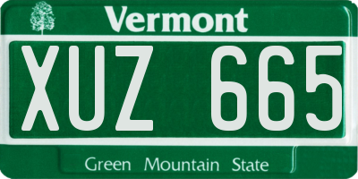 VT license plate XUZ665