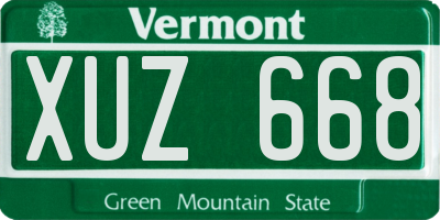 VT license plate XUZ668