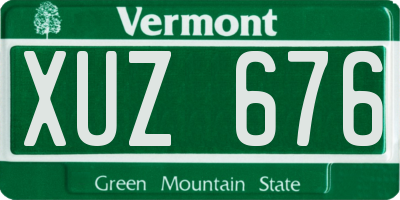 VT license plate XUZ676