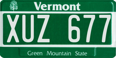 VT license plate XUZ677