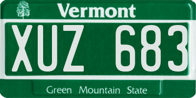 VT license plate XUZ683