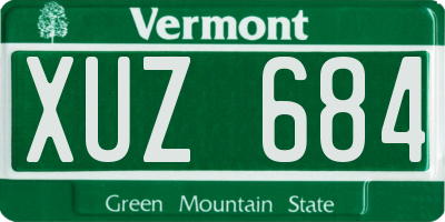VT license plate XUZ684