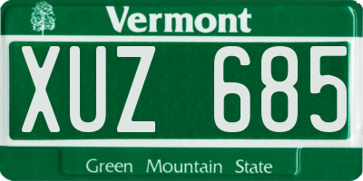 VT license plate XUZ685
