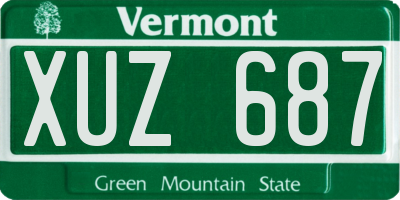 VT license plate XUZ687
