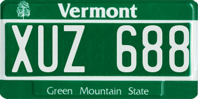 VT license plate XUZ688