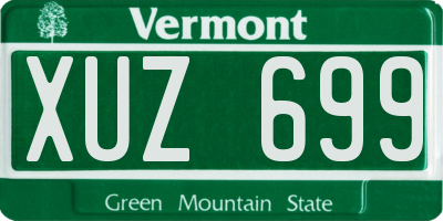 VT license plate XUZ699