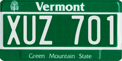 VT license plate XUZ701