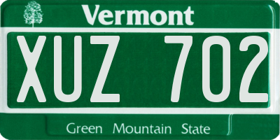 VT license plate XUZ702