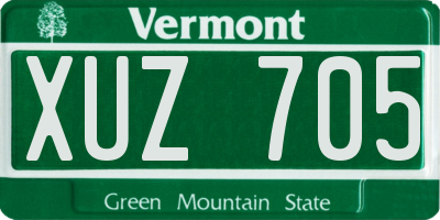 VT license plate XUZ705