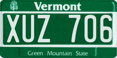 VT license plate XUZ706