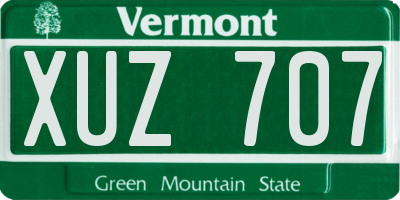 VT license plate XUZ707