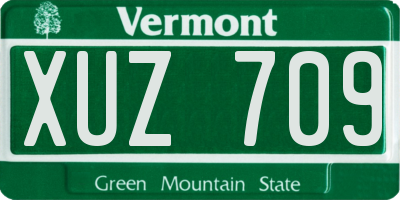 VT license plate XUZ709