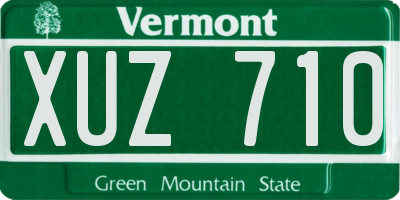 VT license plate XUZ710