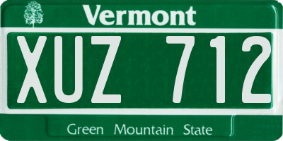 VT license plate XUZ712