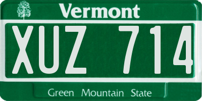 VT license plate XUZ714