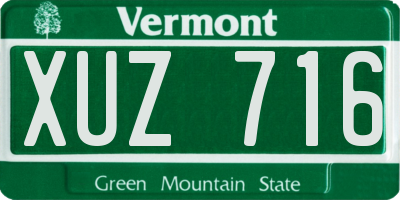 VT license plate XUZ716