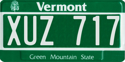 VT license plate XUZ717