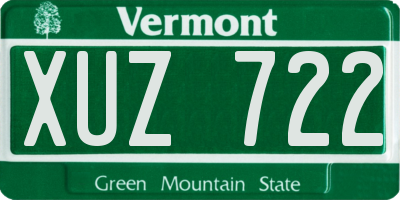 VT license plate XUZ722