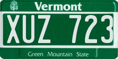 VT license plate XUZ723