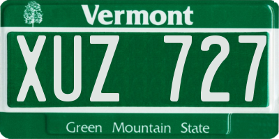 VT license plate XUZ727
